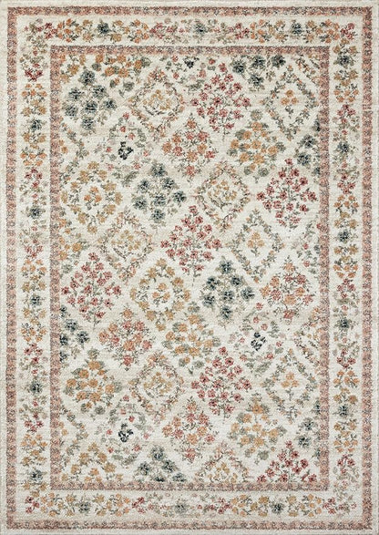 Loloi Rifle Paper Co. Laurel Collection LAU-04 Cream/Multi 5'-3" x 7'-8" Area Rug