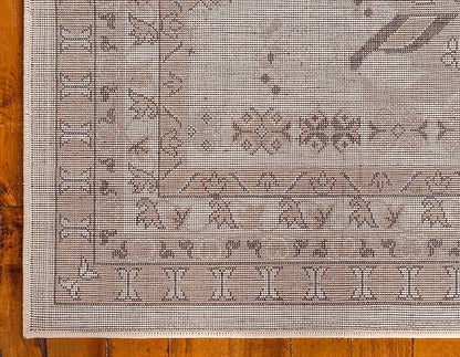 Unique Loom Taftan Collection Border Geometric Tribal Inspired Design Area Rug (5' 0 x 8' 0 Rectangular, Ivory/ Tan)