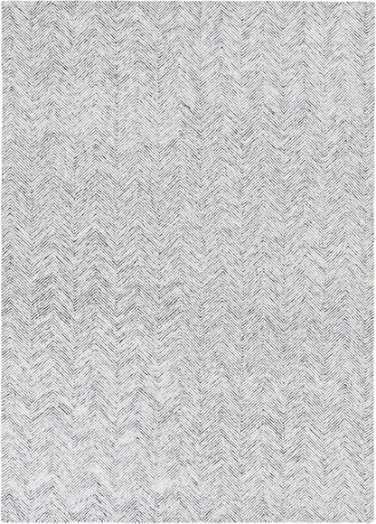 Modern Herringbone Chevron Collection Handcrafted Wool Area Rug - Durable, Zigzag Pattern, for High Traffic, Contemporary Design for Living Room, Bedroom, Dining Room Decor (Denim blue, 2.6' x 12')