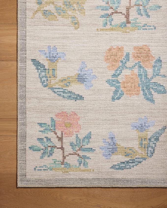 Loloi Rifle Paper Co. Rosa Collection RSA-03 Cream 2'-0" x 5'-0" Accent Rug