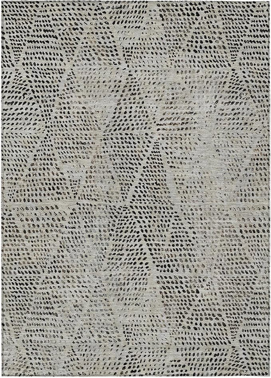 Addison Rugs Chantille ACN591 Gray 9' x 12' Indoor Outdoor Area Rug, Easy Clean, Machine Washable, Non Shedding, Bedroom, Living Room, Dining Room, Kitchen, Patio Rug