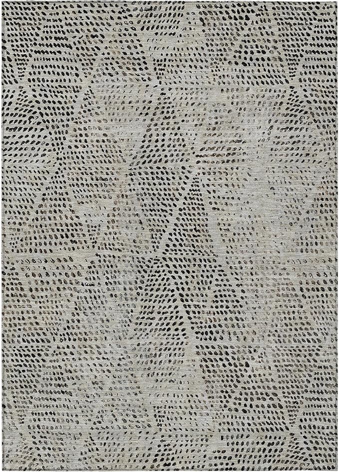 Addison Rugs Chantille ACN591 Gray 8' x 10' Indoor Outdoor Area Rug, Easy Clean, Machine Washable, Non Shedding, Bedroom, Living Room, Dining Room, Kitchen, Patio Rug