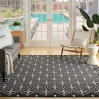 Nourison Home Nourison Essentials Black Ivory 8' x 10' Area Rug - Easy Clean, Non Shedding, Bed Room, Living Room, Dining Room, Kitchen (8' x 10')