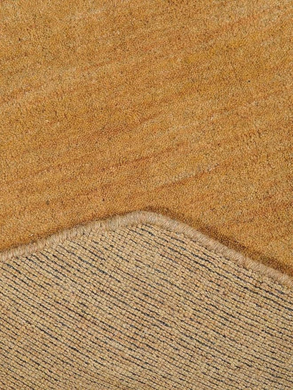 Hand Knotted Loom Wool ECO-Friendly Area Rugs - 10'x10', Octagon, Gold Color, Solid Plain Design, High Pile Thick Handmade Anti Skid Area Rugs for Living Room, Bed Room (L00111)