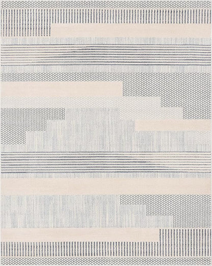 Well Woven Harlow Collection Briar Light Blue - Modern Tribal Minimalist Geometric 6x9 Area Rug - Ideal for Living Room, Dining Room & Bedroom - Durable, Stain Resistant & Easy to Clean