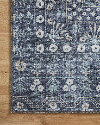 Loloi Rifle Paper Co. Maison Collection MAO-03 Rosette Blue 7'-6" x 9'-6", .19" Pile Height, Area Rug