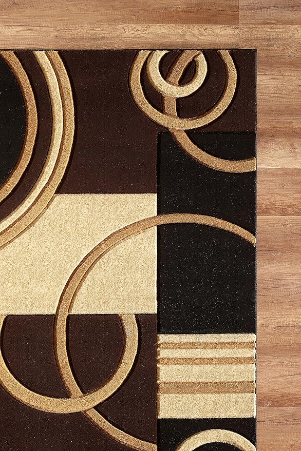 GLORY RUGS Area Rug Modern 2x7 Brown Soft Hand Carved Contemporary Floor Carpet with Premium Fluffy Texture for Indoor Living Dining Room and Bedroom Area