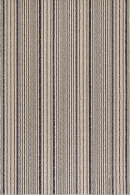 Dash & Albert Axiom Navy Machine Washable Rug, 3 X 5 Feet, Blue/Ivory Stripe Pattern