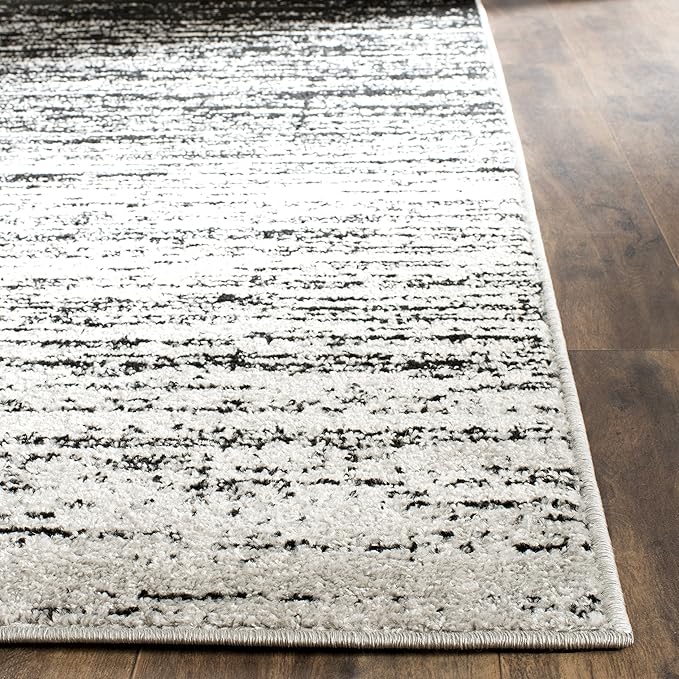 SAFAVIEH Adirondack Collection Runner Rug - 2'6" x 14', Silver & Black, Modern Ombre Design, Non Shedding & Easy to Clean, Ideal for Hallway, Foyer, Kitchen, Entryway, Bedroom (ADR113A)