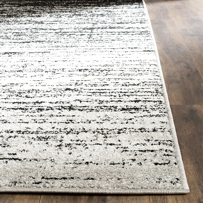 SAFAVIEH Adirondack Collection Area Rug - 5'1" x 7'6", Silver & Black, Modern Ombre Design, Non Shedding & Easy to Clean, Ideal for Living Room, Bedroom, Office, Dining Space (ADR113A)
