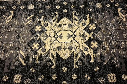 Unique Loom Taftan Collection Border Geometric Tribal Inspired Design Area Rug (5' 0 x 8' 0 Rectangular, Black/ Gray)