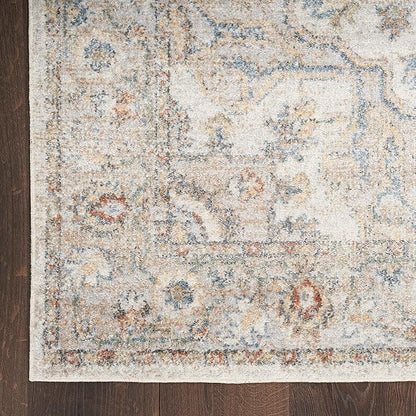Nourison Home Astra Machine Washable Grey Multicolor 2'2" x 8' Area Rug - Easy Clean, Non Shedding, Bed Room, Living Room, Dining Room, Kitchen (8' Runner)