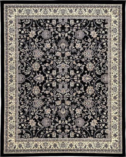 Unique Loom Sialk Hill Collection Area Rug - Washington (8' x 10' Rectangle Black/Gray)