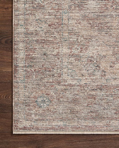Loloi Magnolia Home by Joanna Gaines Millie Collection MIE-04 Brick/Fog 11'-6" x 15'-7", .25" Pile Height, Area Rug