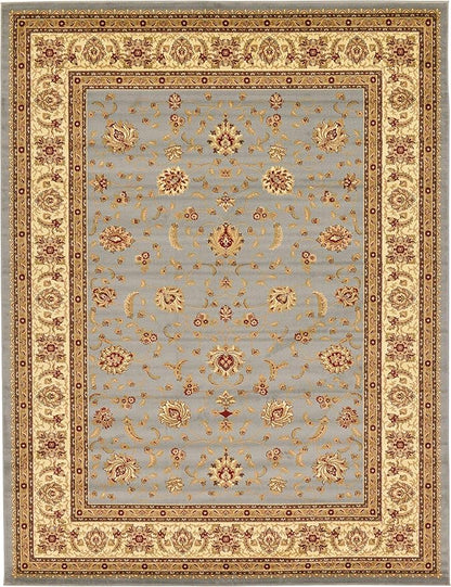 Unique Loom Voyage Collection Traditional Oriental Classic Intricate Design Area Rug (10' 0 x 13' 0 Rectangular, Light Blue/Gold)