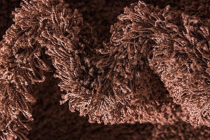 Unique Loom Solid Shag Collection Area Rug (2' 7" x 10' Runner, Chocolate Brown)