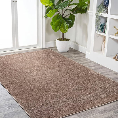 JONATHAN Y Haze Solid Low-Pile Brown Indoor Area Rug 6x9, Coastal,Bohemian,Minimalist,Classic, Easy-Cleaning for Living Room,Bedroom,Kitchen,Pet Friendly,Non-Shedding (SEU100J-6)