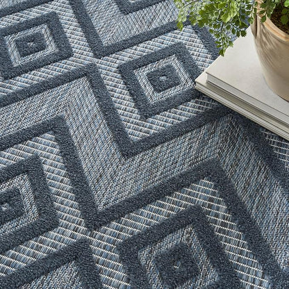 Nourison Home Versatile Navy Blue 6' x 9' Area Rug - Easy Clean, Non Shedding, Bed Room, Living Room, Dining Room, Kitchen (6' x 9')