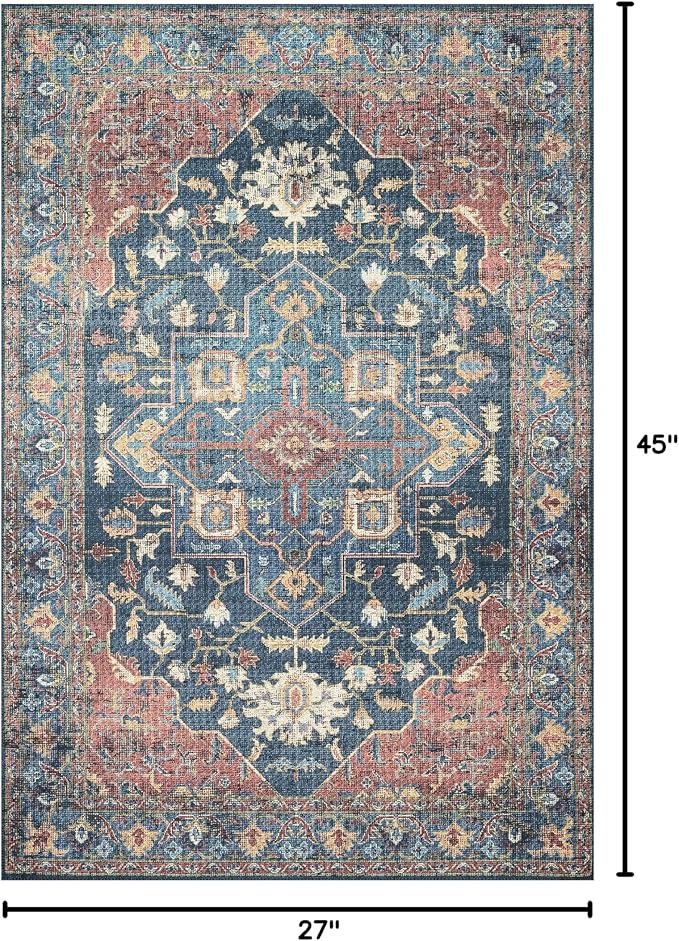 Loloi II Skye Collection SKY-08 Denim/Brick 2'-3" x 3'-9" Accent Rug