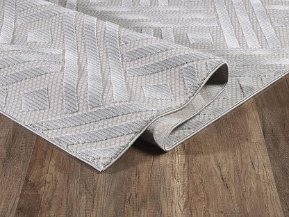 Abani Modern Grey Geometric Striped Chevron 7'9" X 10'2" Area Rug Rugs Nova Collection - Eclectic Pattern Accent Rug