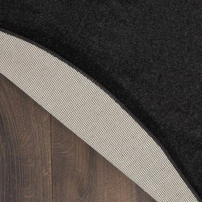 Nourison Home Nourison Essentials Black 6' x Round Area Rug - Easy Clean, Non Shedding, Bed Room, Living Room, Dining Room, Kitchen (6' x Round)