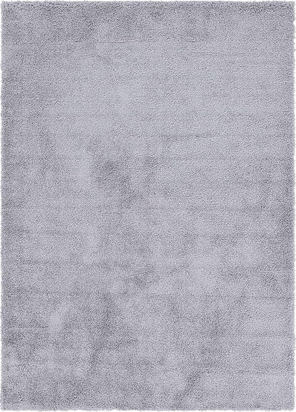 Unique Loom Davos Shag Collection Area Rug - Solid (7' 10" x 11' Rectangle, Sterling)