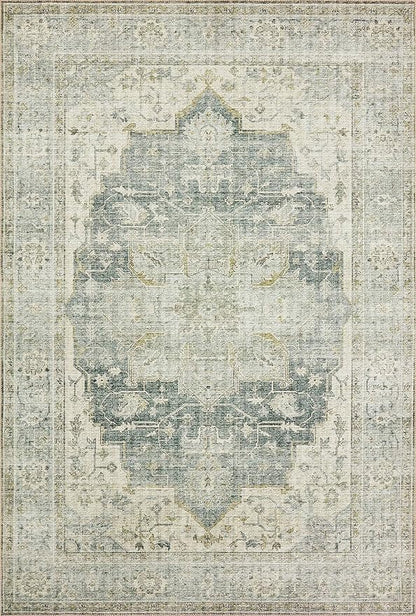 Loloi Skye Collection SKY-12 Charcoal/Dove 8'-0" x 8'-0" Round Area Rug