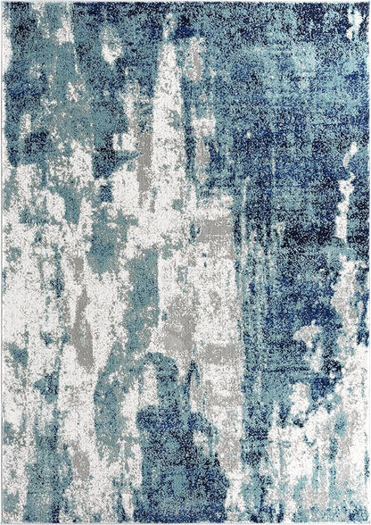 LUXE WEAVERS Modern Abstract Art Light Blue 2x3 Area Rug