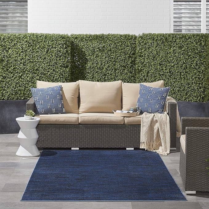 Nourison Home Nourison Essentials Midnight Blue 6' x 9' Area Rug - Easy Clean, Non Shedding, Bed Room, Living Room, Dining Room, Kitchen (6' x 9')