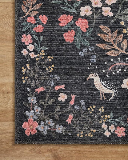 Loloi Rifle Paper Co. Maison Collection MAO-04 Tuileries Black 5'-0" x 7'-6", .19" Pile Height, Area Rug