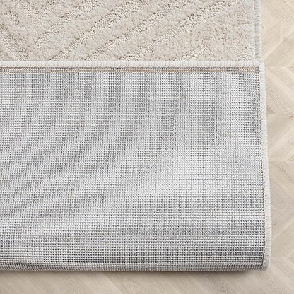 Well Woven Custom Size Hallway Stair Runner - Choose Your Length - 27 Inches Wide x 40 Feet Long Runner (27" x 40' Runner) Rug - Ivory Relajo Soft Touch, Modern Geometric - Hi-Lo Pile
