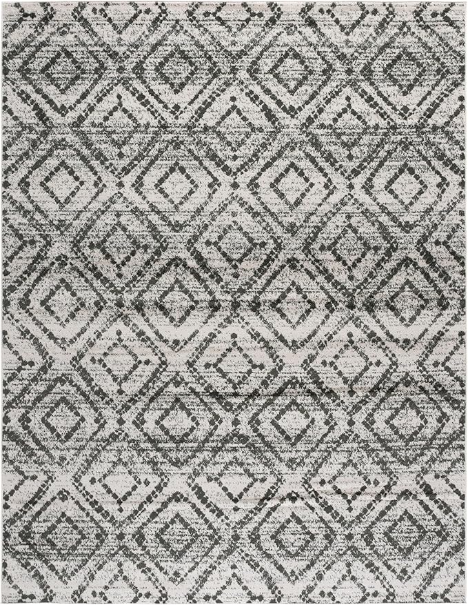 SAFAVIEH Area Rug 8x10 - Adirondack Collection - Large - Ivory & Dark Green, Geometric Trellis Pattern, Non-Shedding & Easy Cleaning, Ideal for Living Room, Bedroom, Office, Dining Space (ADR131W)