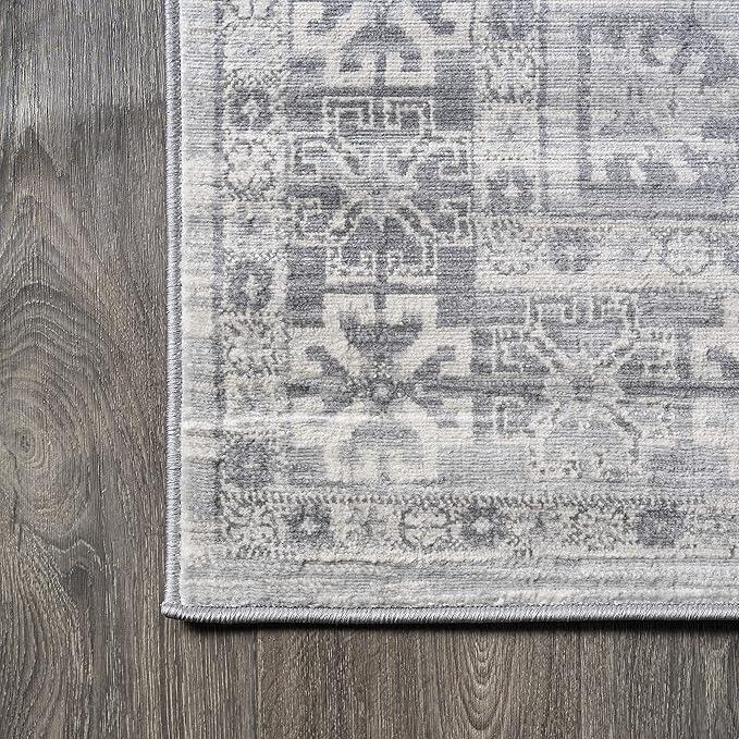 JONATHAN Y Modern Vintage Medallion Light Grey Indoor Area Rug, 5x8, Country, Floral, Easy-Cleaning for Living Room, Bedroom, Kitchen, Pet Friendly, Non-Shedding (MDP108B-5)