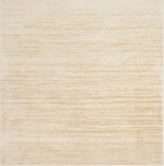 SAFAVIEH Adirondack Collection Area Rug - 6' Square, Champagne & Cream, Modern Ombre Design, Non Shedding & Easy to Clean, Ideal for Living Room, Bedroom, Office, Dining Space (ADR113W)