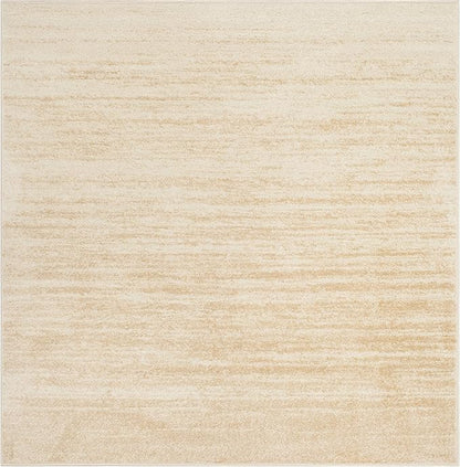 SAFAVIEH Adirondack Collection Area Rug - 7' Square, Champagne & Cream, Modern Ombre Design, Non Shedding & Easy to Clean, Ideal for Living Room, Bedroom, Office, Dining Space (ADR113W)