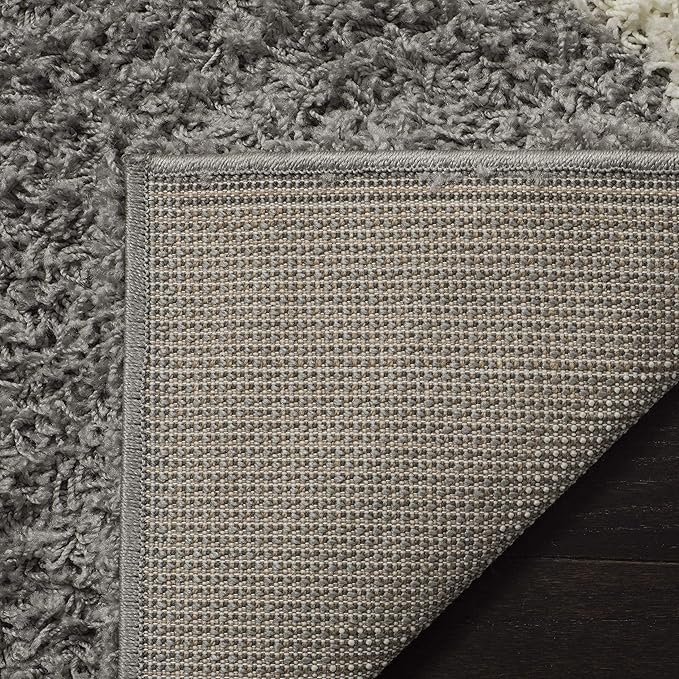 SAFAVIEH Dallas Shag Collection Accent Rug - 3' x 5', Grey & Ivory, Trellis Design, Non-Shedding & Easy Care, 1.5-inch Thick Ideal for High Traffic Areas in Entryway, Living Room, Bedroom (SGD257G)