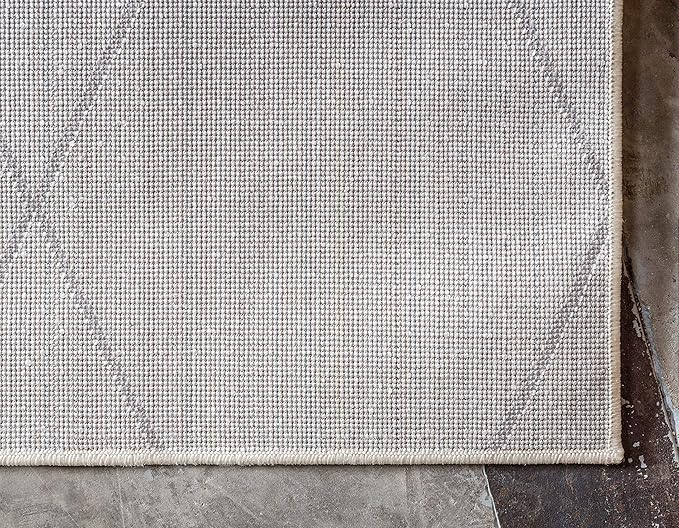 Unique Loom Trellis Frieze Collection Area Rug - Geometric (9' x 12' 2", Ivory/ Gray)