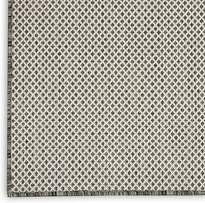 Nourison Home Courtyard Ivory Charcoal 9' x 12' Area Rug - Easy Clean, Non Shedding, Bed Room, Living Room, Dining Room, Kitchen (9' x 12')