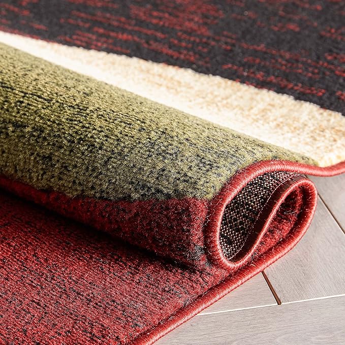 Well Woven Dulcet Bingo Red Modern Geometric Area Rug (3'11" x 5'3")