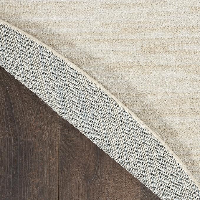 Nourison Home Nourison Essentials Ivory Beige 6' x Round Area Rug - Easy Clean, Non Shedding, Bed Room, Living Room, Dining Room, Kitchen (6' x Round)