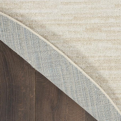 Nourison Home Nourison Essentials Ivory Beige 6' x Round Area Rug - Easy Clean, Non Shedding, Bed Room, Living Room, Dining Room, Kitchen (6' x Round)
