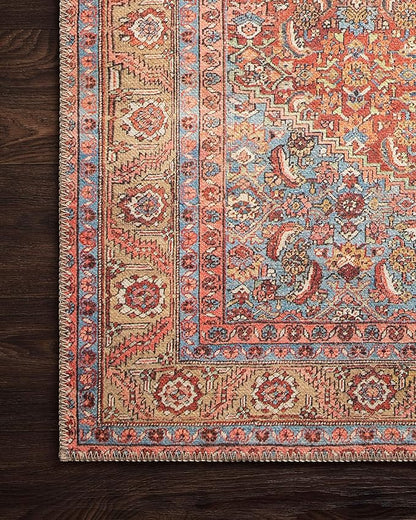 Loloi Loren Collection LQ-06 Red/Multi 3'-6" x 5'-6" Accent Rug