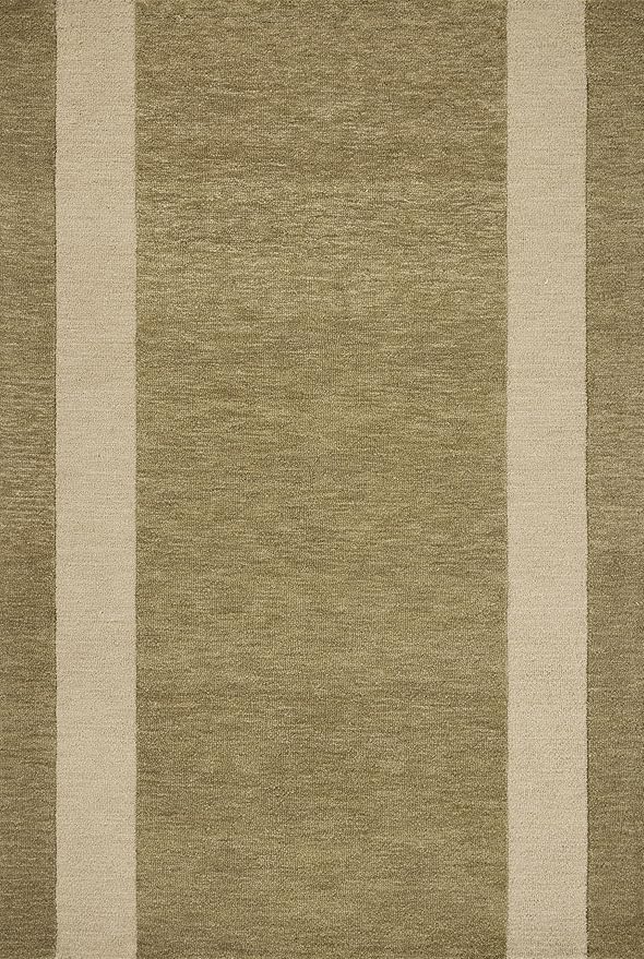 Loloi Leanne Ford Craven Collection CVN-01 Light Olive/Oatmeal 2'-6" x 7'-6" Runner Rug Geometrical, Patterned, Neutral, Hallway, Kitchen, Mudroom, and Bathroom