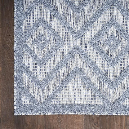 Nourison Home Versatile Denim Blue 7' x 10' Area Rug - Easy Clean, Non Shedding, Bed Room, Living Room, Dining Room, Kitchen (7' x 10')