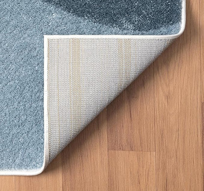 Abani Deco Collection Area Rug - Cream/Blue Mid-Century Design -7'9" x 10'2"(8'x10') - Easy to Clean - Durable for Kids and Pets - Non-Shedding - Medium Pile - for Living Room, Bedroom & Office