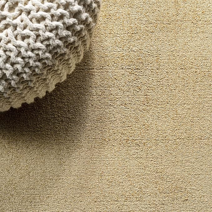 JONATHAN Y Haze Solid Low-Pile Mustard 9x9 Square Indoor Area Rug, Coastal,Bohemian,Minimalist,Classic, Easy-Cleaning for Living Room,Bedroom,Kitchen,Pet Friendly,Non-Shedding (SEU100B-9SQ)
