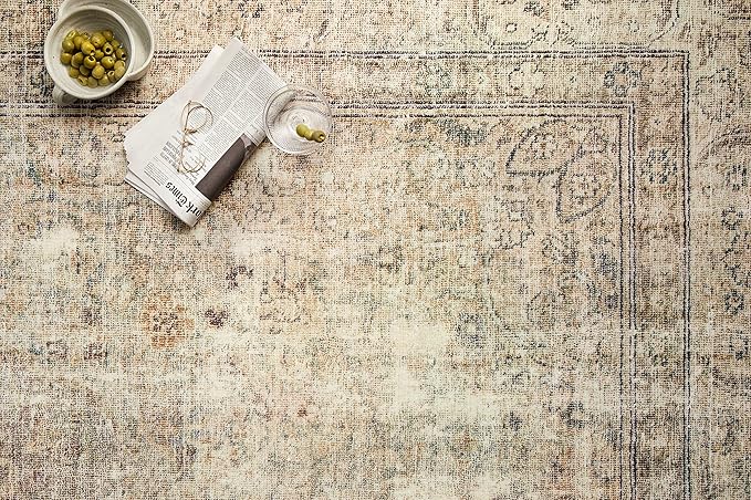 Loloi Margot Collection MAT-01 Antique/Sage 2'-6" x 9'-6" Runner Rug feat. CloudPile, No-Shed Easy Clean Large Patterned Area Rug for Living Room, Bedroom, Dining Area