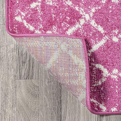JONATHAN Y Boho Vintage Diamond Fuchsia/Ivory Indoor Area Rug 8X10 ft, Moroccan Hype for Living Room, Bedroom, Kitchen, Office, Easy-Cleaning, High Traffic, Pet-Friendly, Non-Shedding (MOH101G-8)