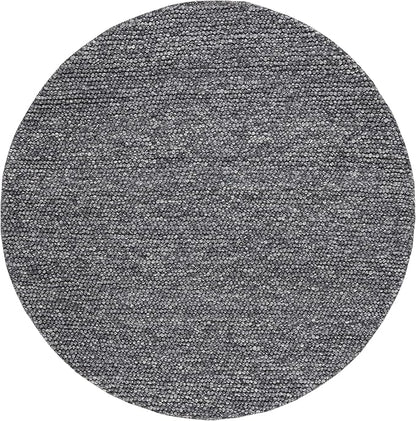 SAFAVIEH Natura Collection Area Rug - 6' Round, Dark Grey, Handmade Wool Blend, Textured Design, Ideal for Living Room, Bedroom, Dining Space (NAT620H)
