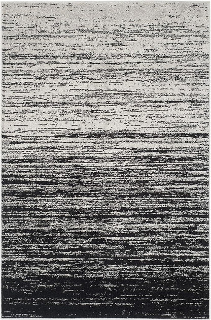 SAFAVIEH Area Rug 6x9 - Adirondack Collection - Silver & Black, Modern Ombre Design, Non Shedding & Easy to Clean, Ideal for Living Room, Bedroom, Office, Dining Space (ADR113A)